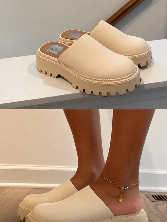 Dolce Vita Shoes - DOLCE VITA Neutral Cream Chunky Mule Clog - Women's Slip-On